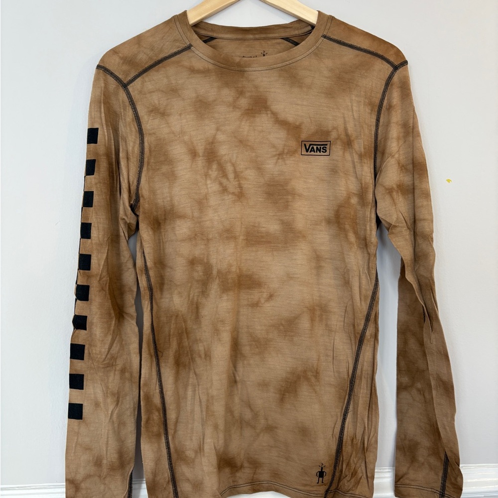 Smartwool Merino Wool tan tiedye Long Sleeve Men's Shirt
